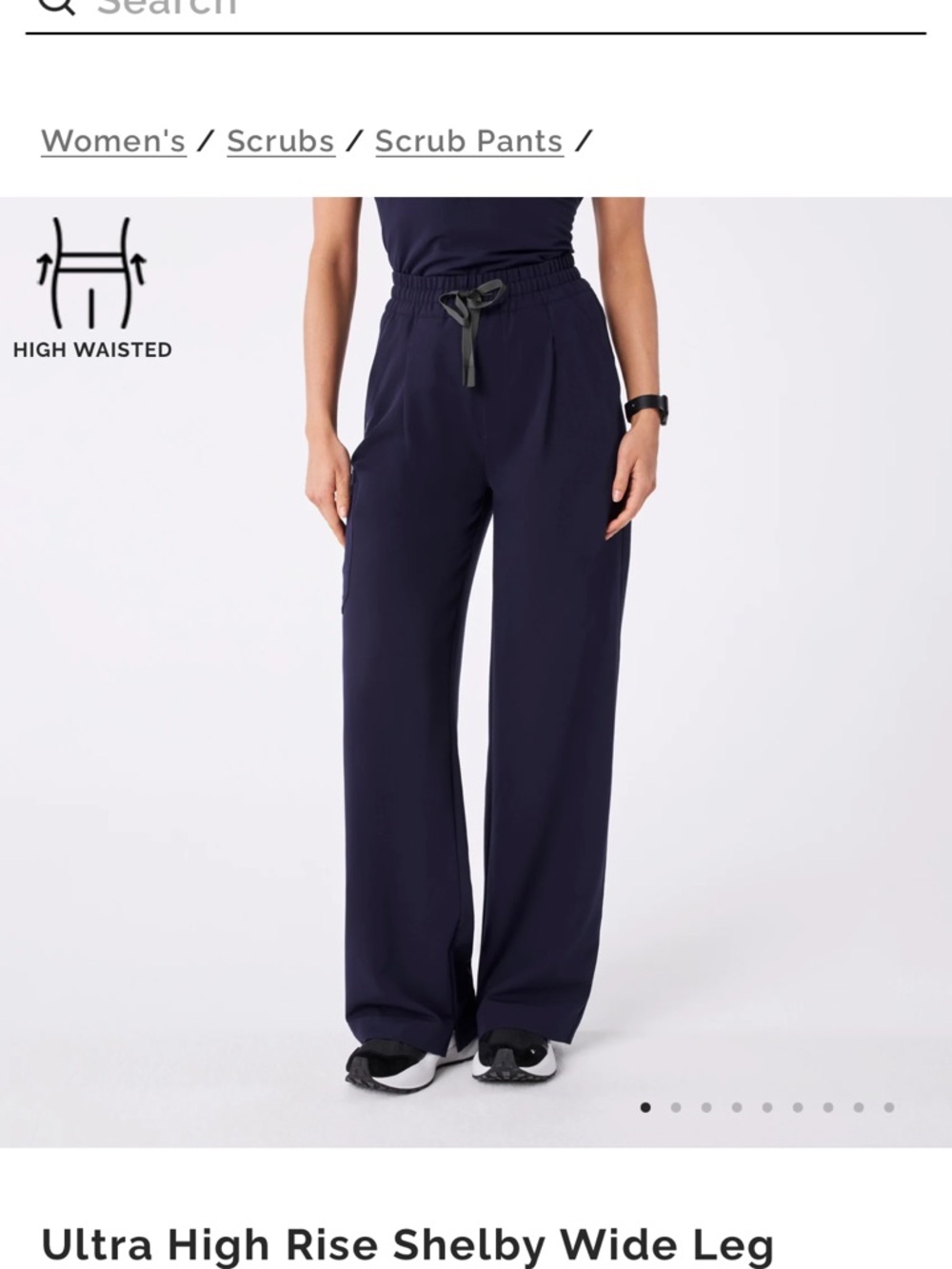 3 Pairs of Figs Women's Ultra High Rise Shelby Wide Leg Scrub Pants - Navy